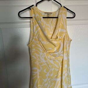 Banana Republic Yellow and White Cowl Neck Top